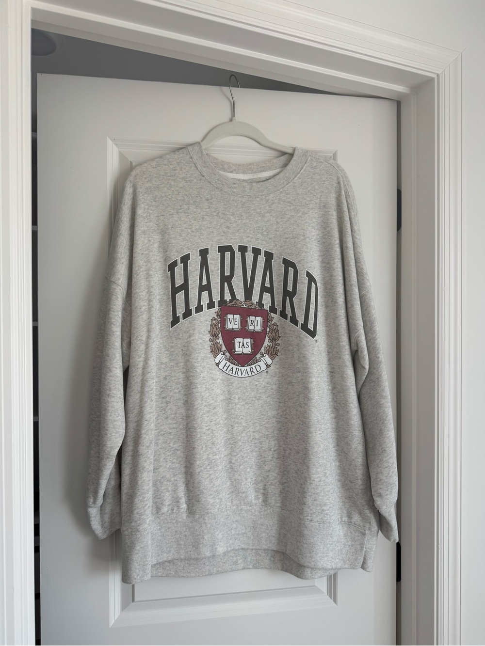Abercrombie & Fitch Heather Gray Harvard Crewneck Sweatshirt